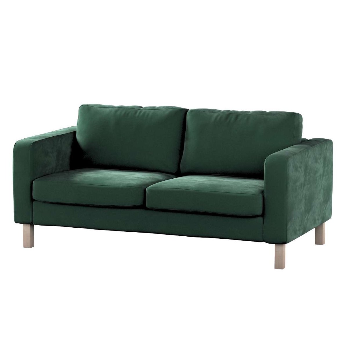 Dekoria pl pl Pokrowiec na sofę Karlstad 2-osobową nierozkładaną krótki ciemny zielony 165 x 89 x 64 cm Velvet 617-704-25