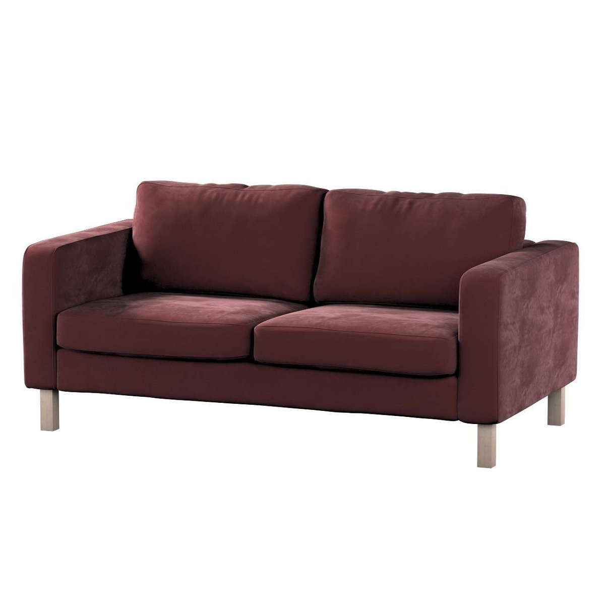 Dekoria pl pl Pokrowiec na sofę Karlstad 2-osobową nierozkładaną krótki bordowy 165 x 89 x 64 cm Velvet 617-704-26