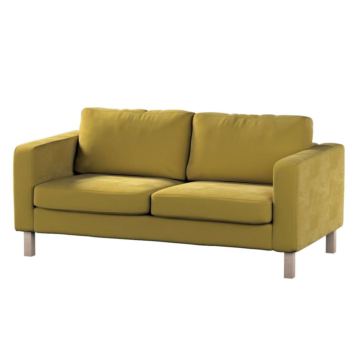 Dekoria pl pl Pokrowiec na sofę Karlstad 2-osobową nierozkładaną krótki oliwkowy zielony 165 x 89 x 64 cm Velvet 617-704-27