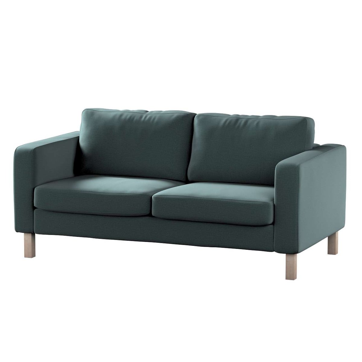 Dekoria pl pl Pokrowiec na sofę Karlstad 2-osobową nierozkładaną krótki zgaszony szmaragd welwet 165 x 89 x 64 cm Ingrid 617-705-36