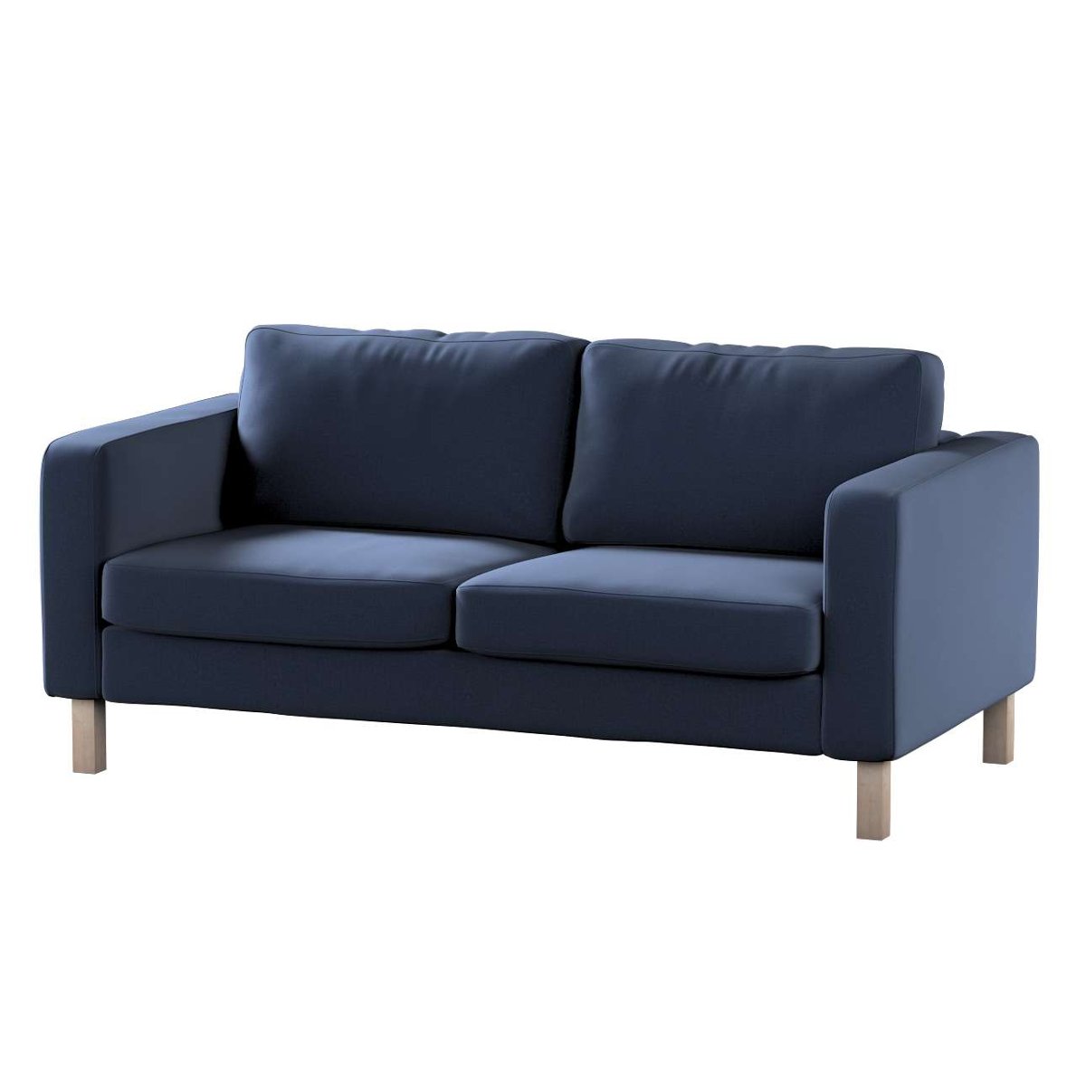 Dekoria pl pl Pokrowiec na sofę Karlstad 2-osobową nierozkładaną krótki granatowy welwet 165 x 89 x 64 cm Ingrid 617-705-39