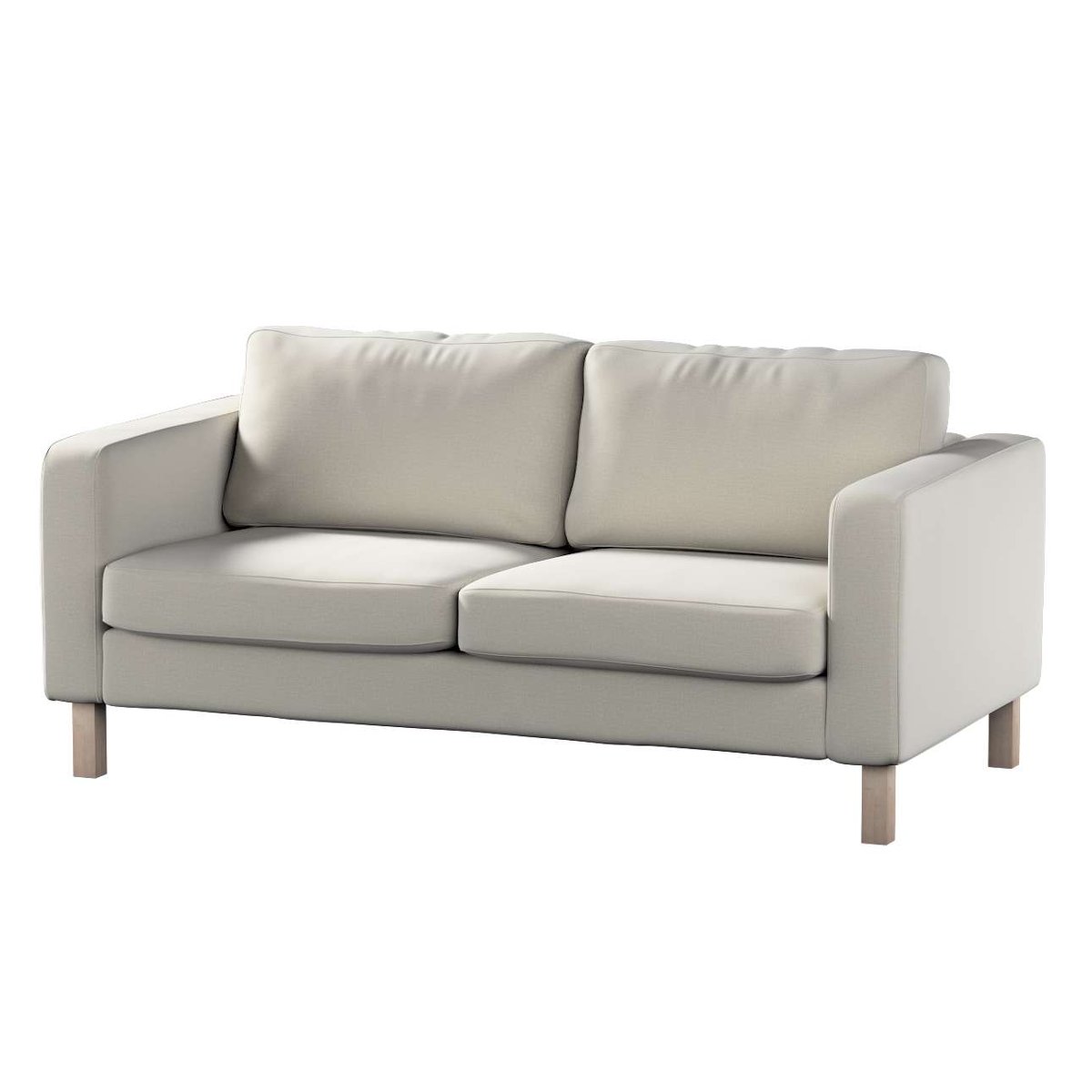 Dekoria pl pl Pokrowiec na sofę Karlstad 2-osobową nierozkładaną krótki jasno szary welwet 165 x 89 x 64 cm Ingrid 617-705-40