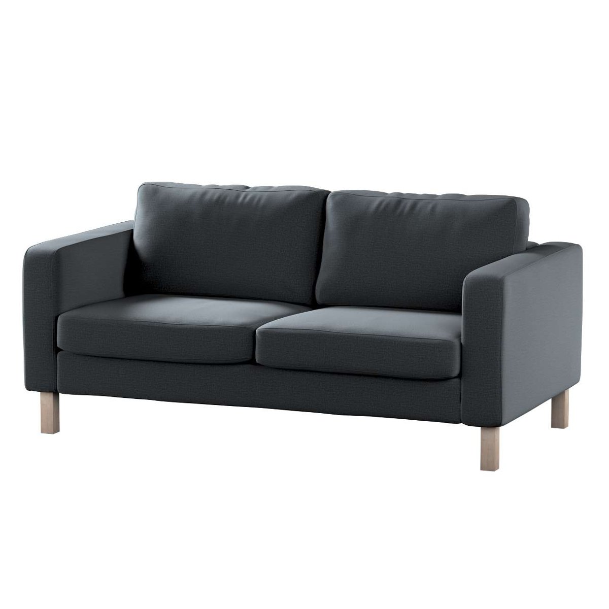 Dekoria pl pl Pokrowiec na sofę Karlstad 2-osobową nierozkładaną krótki grafitowy welwet 165 x 89 x 64 cm Ingrid 617-705-43