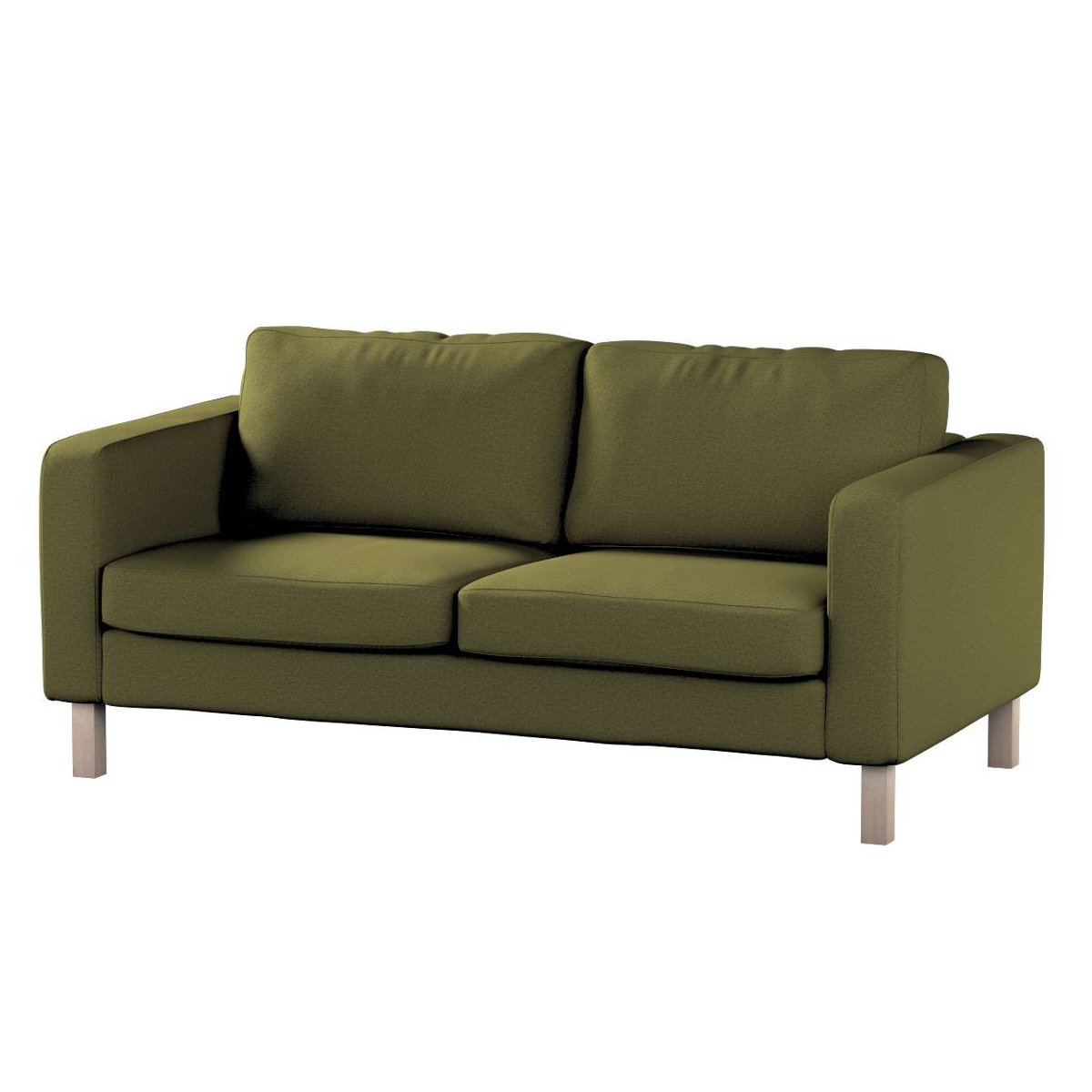 Dekoria pl pl Pokrowiec na sofę Karlstad 2-osobową nierozkładaną krótki oliwkowa zieleń 165 x 89 x 64 cm Etna 5902117972698