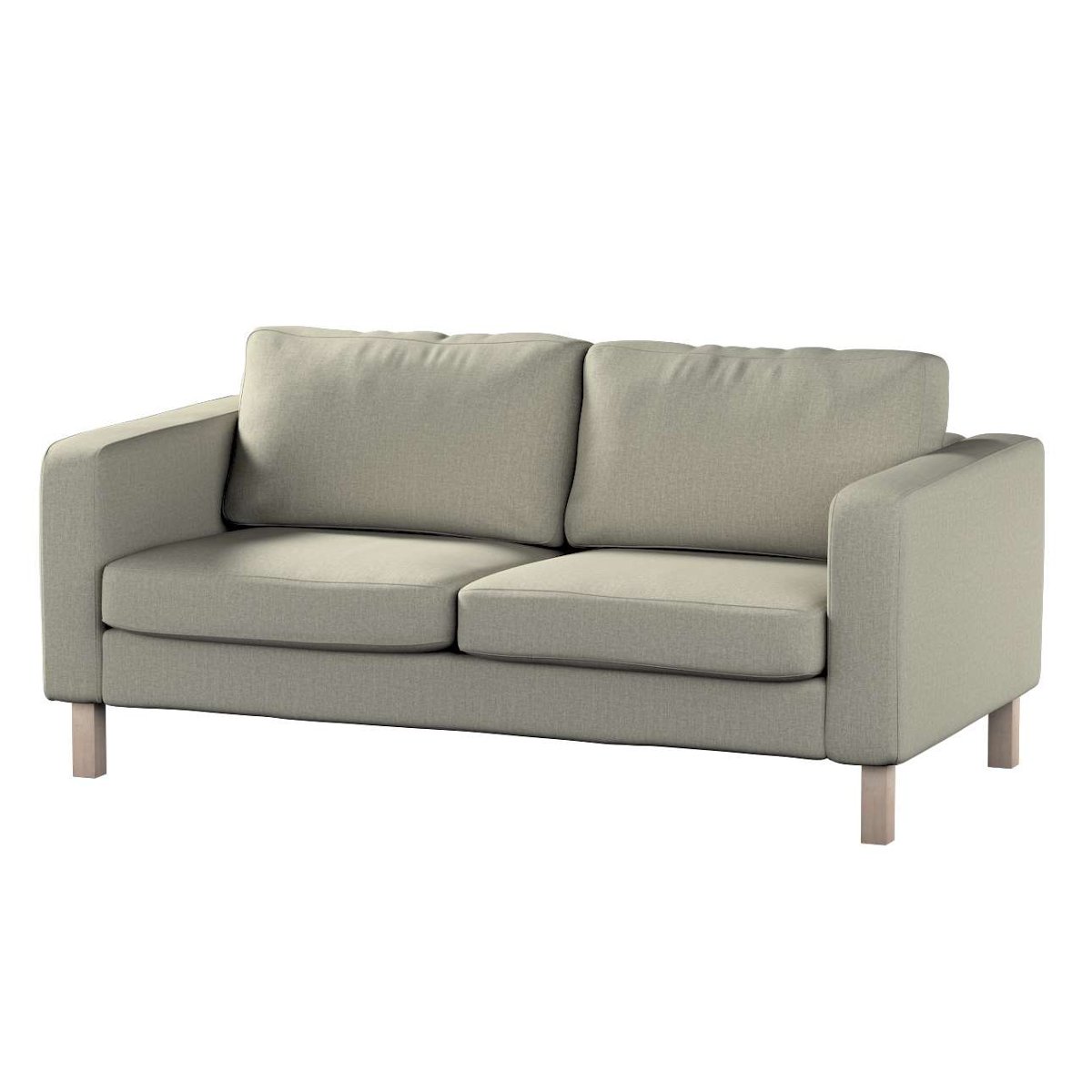 Dekoria pl pl Pokrowiec na sofę Karlstad 2-osobową nierozkładaną krótki szaro-beżowy szenil 165 x 89 x 64 cm City 617-704-80