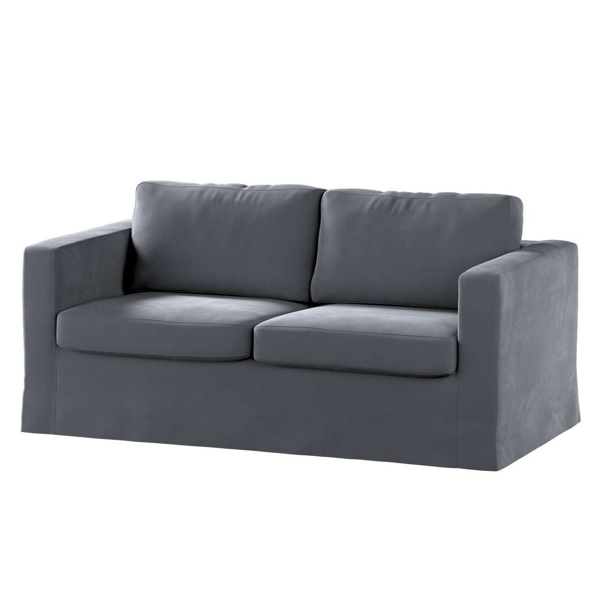 Dekoria pl pl Pokrowiec na sofę Karlstad 2-osobową nierozkładaną długi grafitowy szary 165 x 89 x 64 cm Velvet 618-704-12