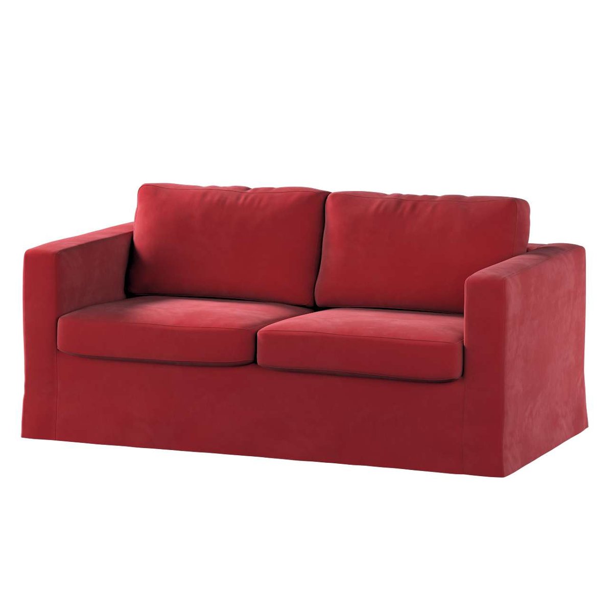 Dekoria pl pl Pokrowiec na sofę Karlstad 2-osobową nierozkładaną długi intensywna czerwień 165 x 89 x 64 cm Velvet 618-704-15