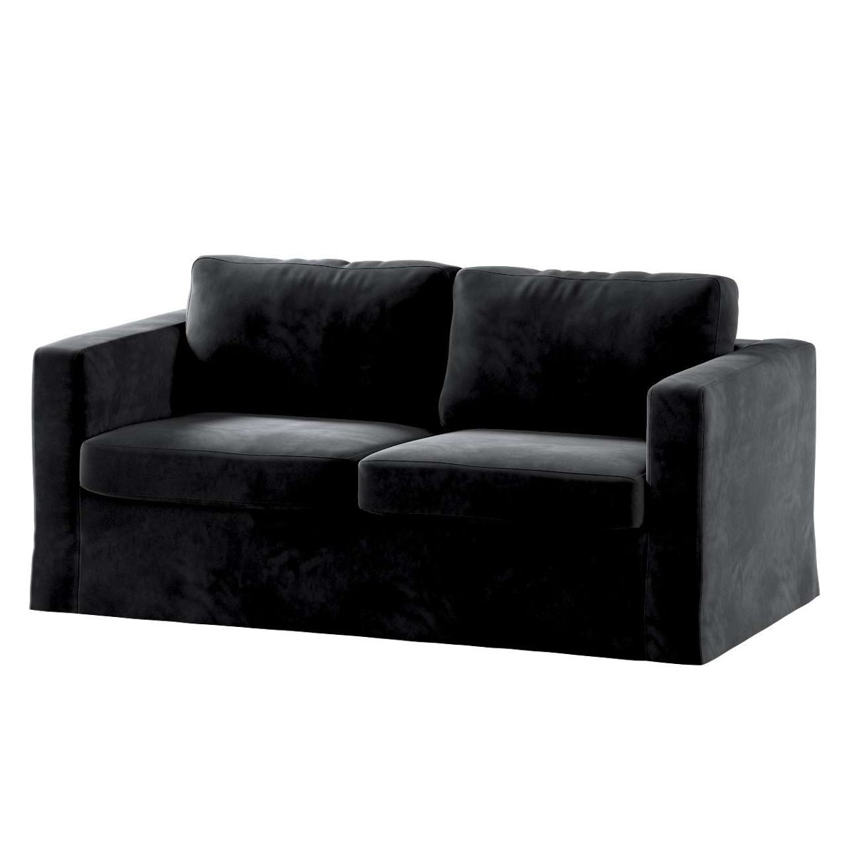 Dekoria pl pl Pokrowiec na sofę Karlstad 2-osobową nierozkładaną długi głęboka czerń 165 x 89 x 64 cm Velvet 618-704-17