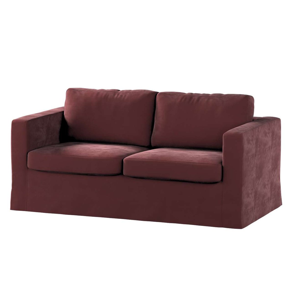 Dekoria Pokrowiec na sofę Karlstad 2-osobową nierozkładaną długi bordowy Sofa Karlstad 2-osobowa Velvet 618-704-26