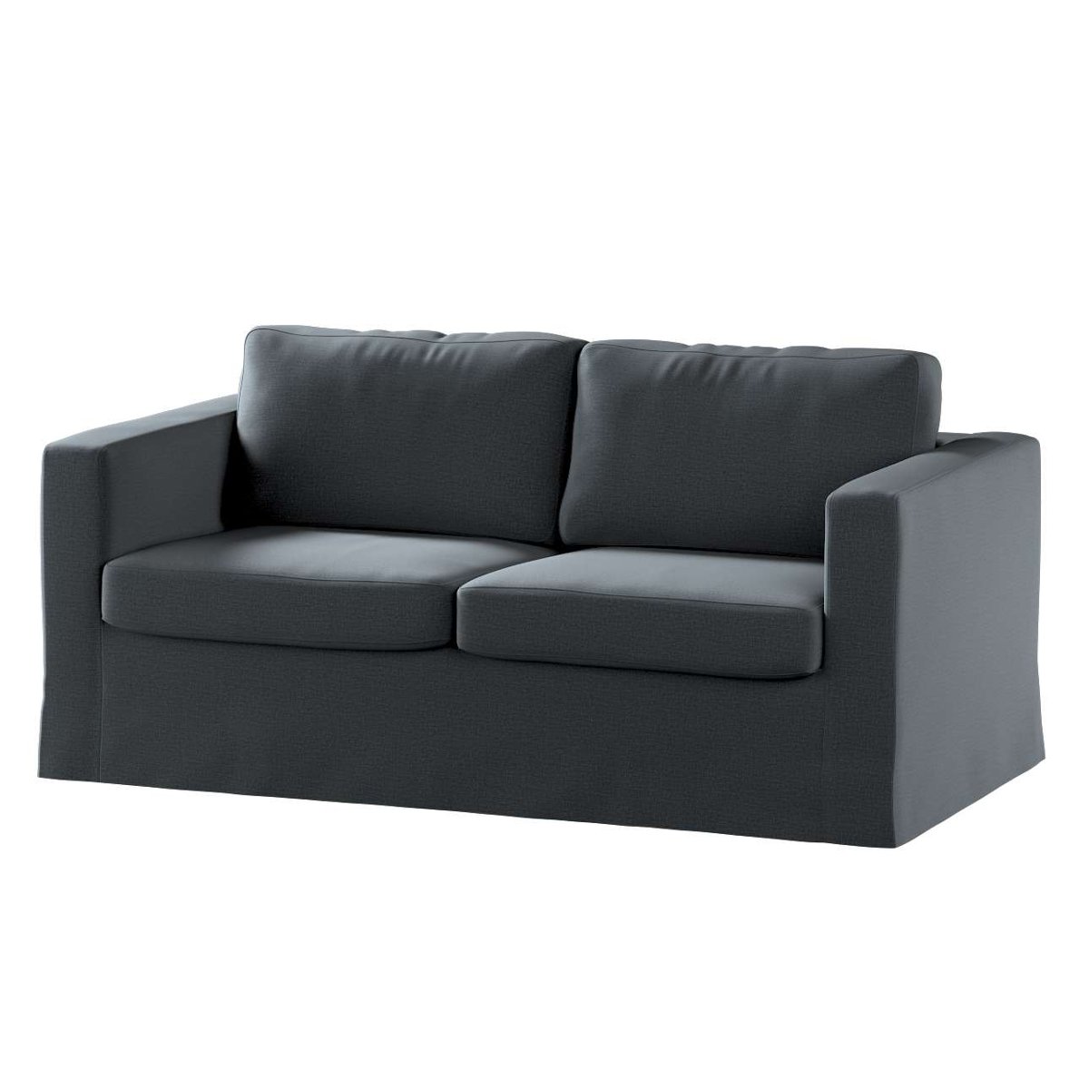 Dekoria pl pl Pokrowiec na sofę Karlstad 2-osobową nierozkładaną długi grafitowy welwet 165 x 89 x 64 cm Ingrid 618-705-43