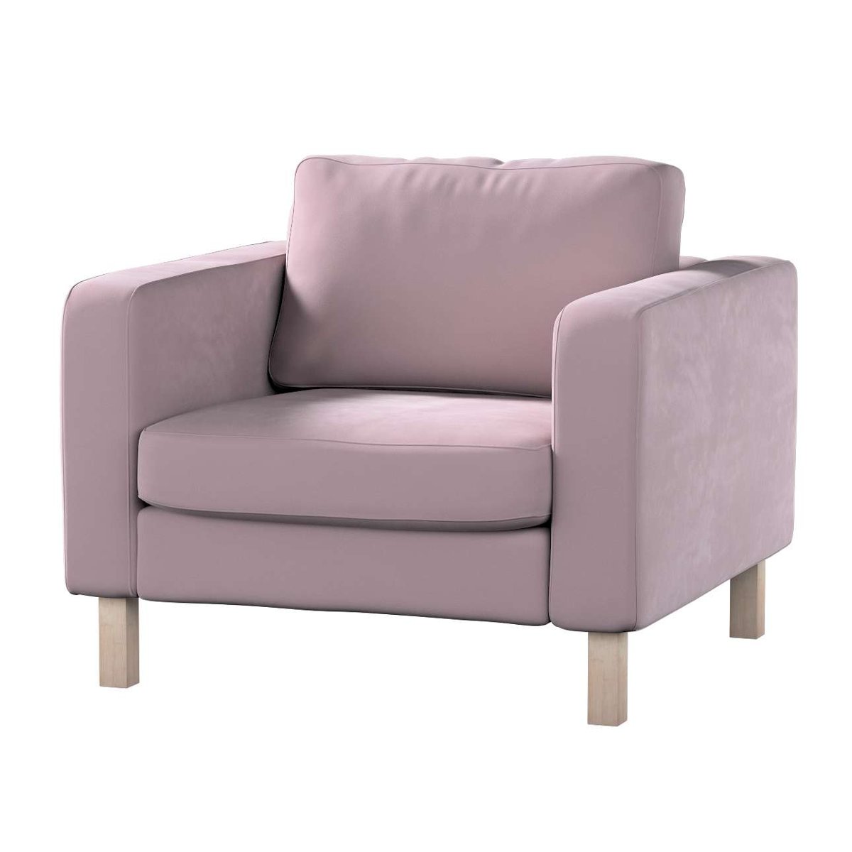 Dekoria pl pl Pokrowiec na fotel Karlstad krótki zgaszony róż 89 x 89 x 64 cm Velvet 619-704-14