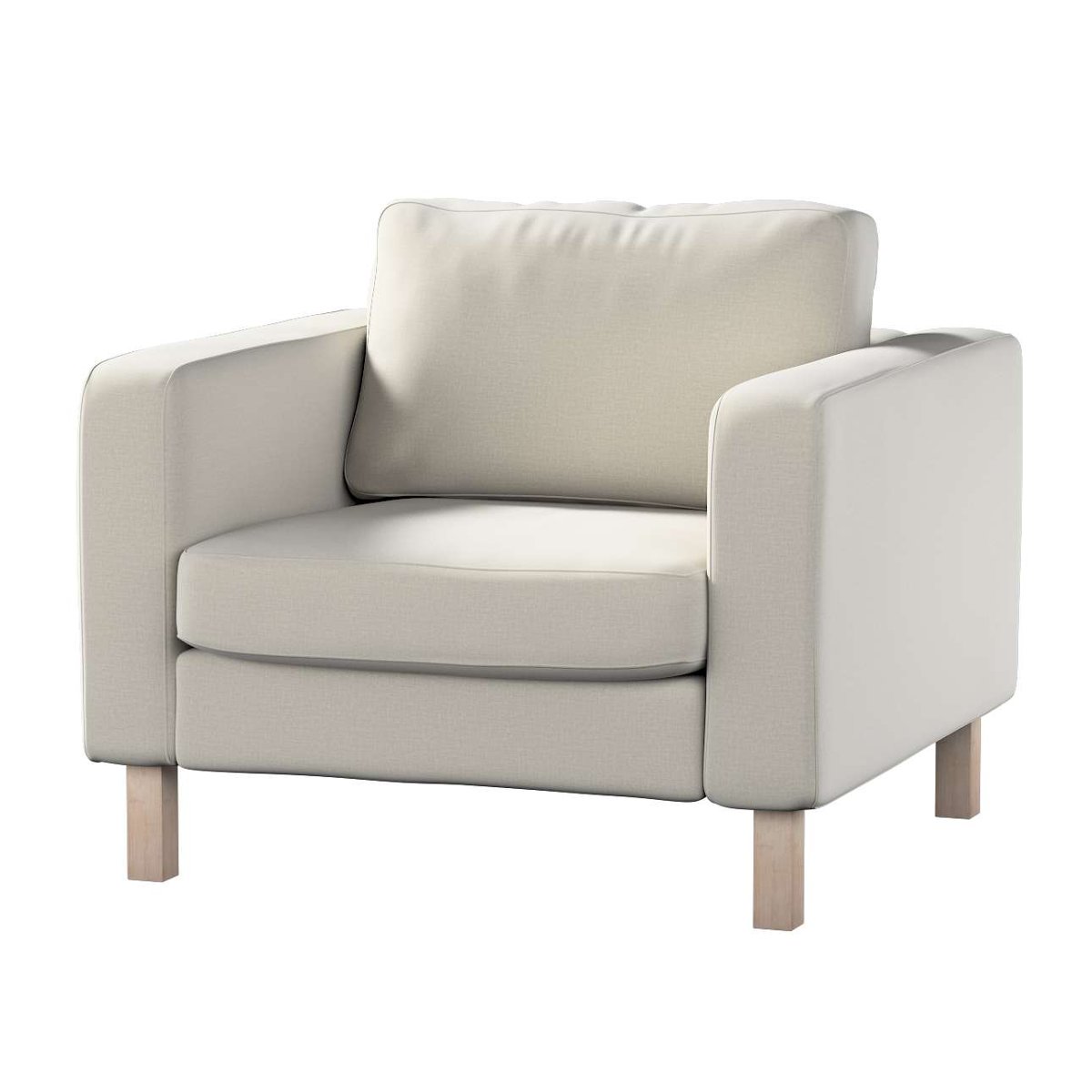 Dekoria pl pl Pokrowiec na fotel Karlstad krótki jasno szary welwet 89 x 89 x 64 cm Ingrid 619-705-40