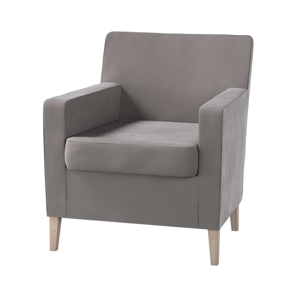 Dekoria pl pl Pokrowiec na fotel Karlstad gołębi szary 61 x 56 x 80 cm Velvet 621-704-11