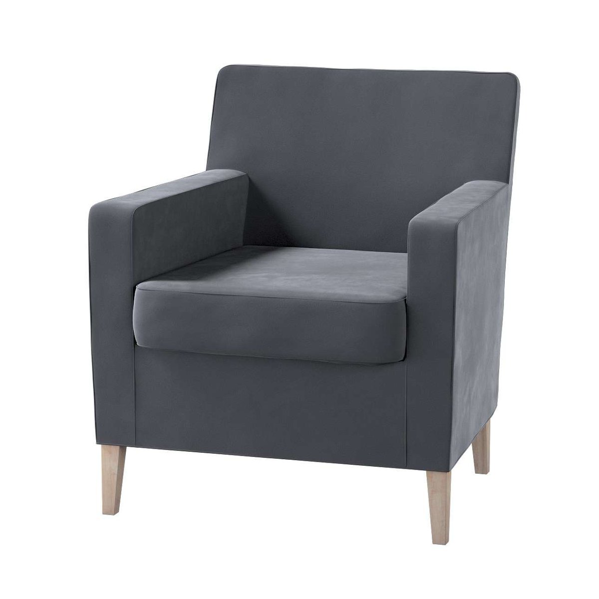 Dekoria pl pl Pokrowiec na fotel Karlstad grafitowy szary 61 x 56 x 80 cm Velvet 621-704-12