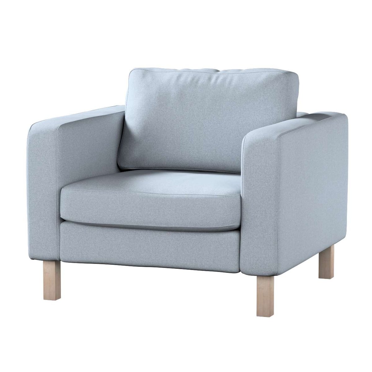 Dekoria pl pl Pokrowiec na fotel Karlstad krótki błękitny melanż 89 x 89 x 64 cm Amsterdam 619-704-46