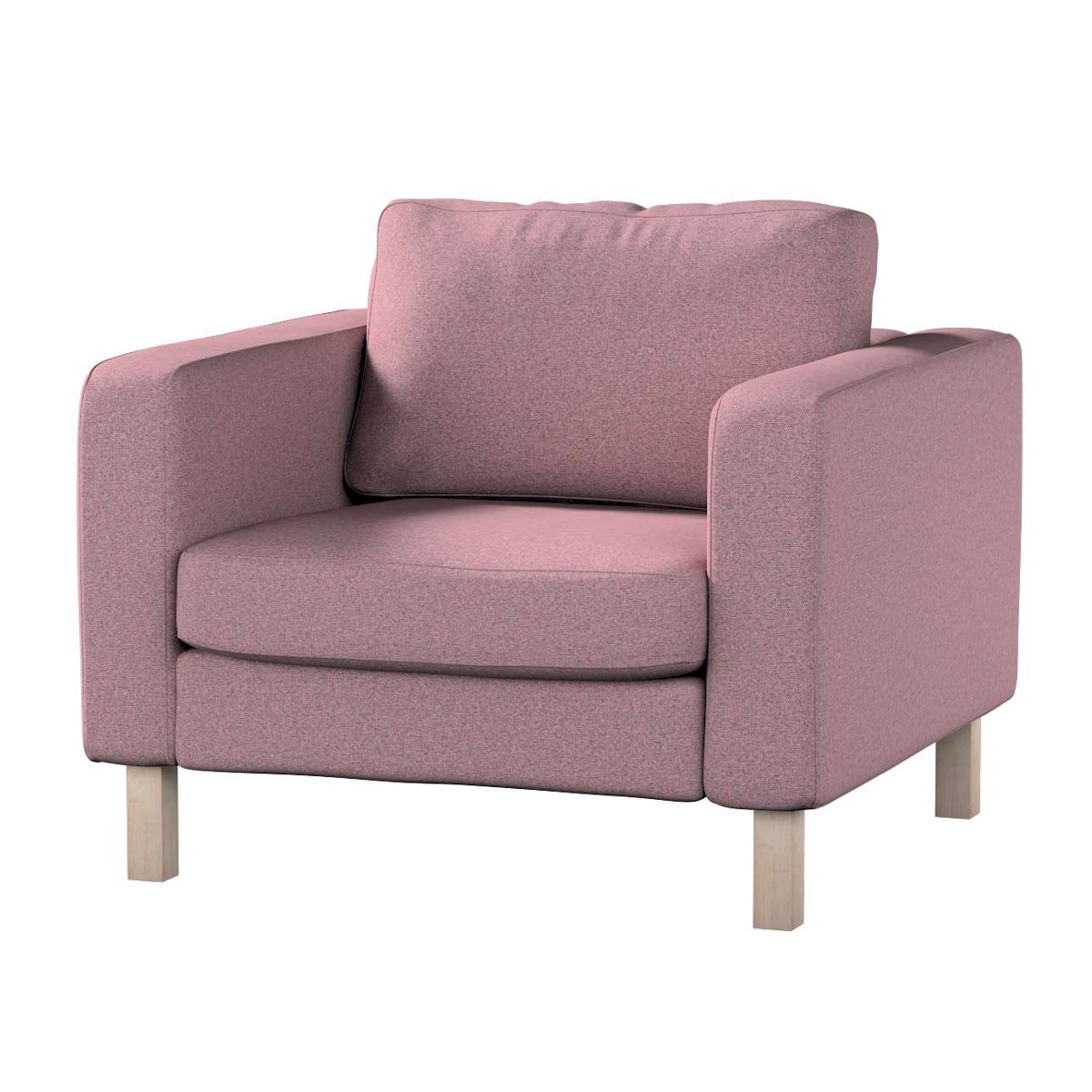 Dekoria pl pl Pokrowiec na fotel Karlstad krótki różowy z czarną nitką 89 x 89 x 64 cm Amsterdam 619-704-48