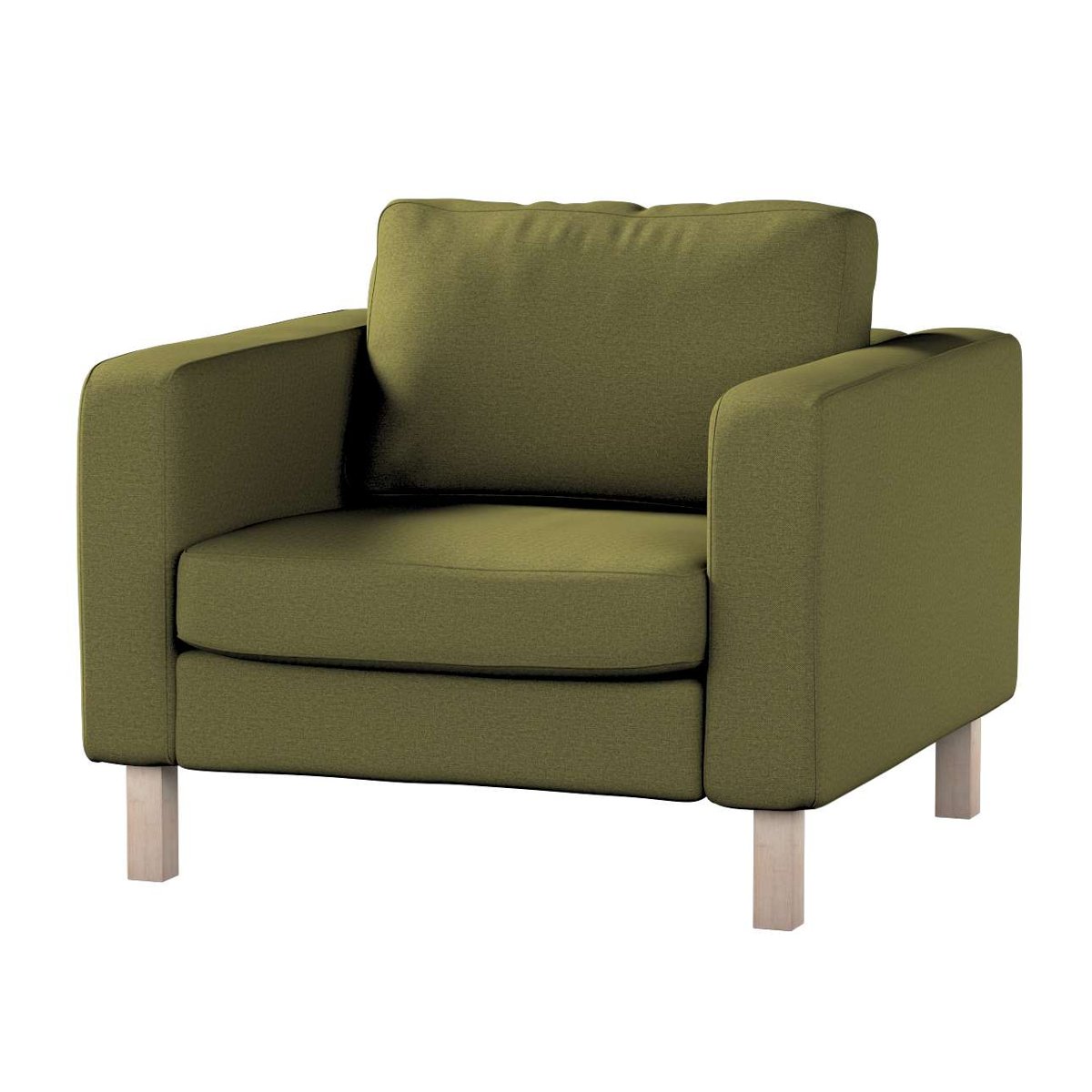 Dekoria pl Pokrowiec na fotel Karlstad krótki oliwkowa zieleń 89 x 89 x 64 cm Etna