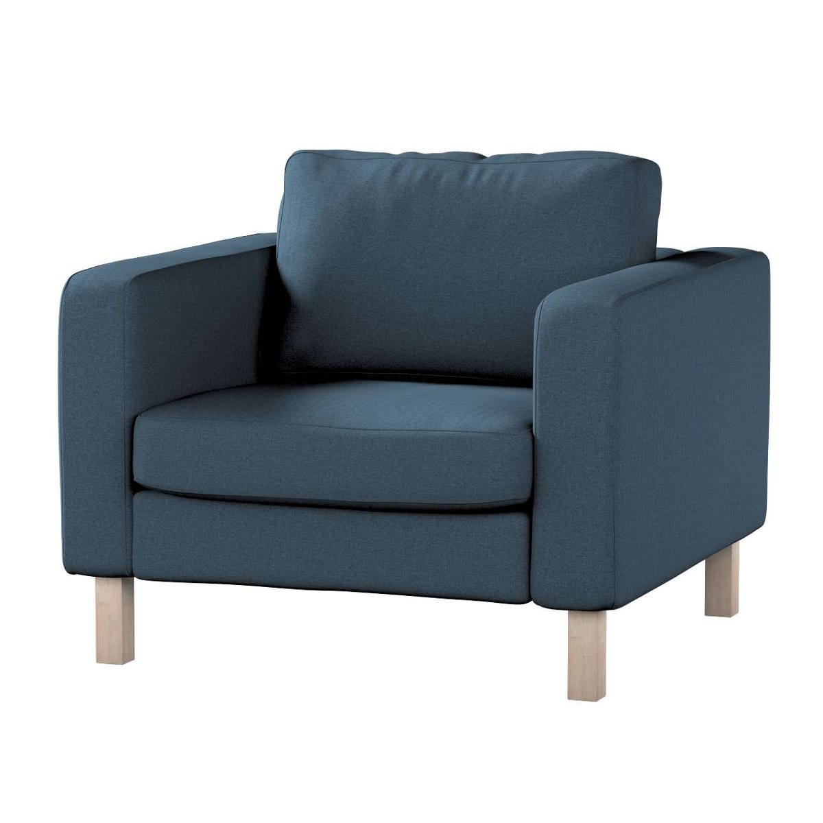 Dekoria pl pl Pokrowiec na fotel Karlstad krótki niebieski 89 x 89 x 64 cm Etna 619-705-30