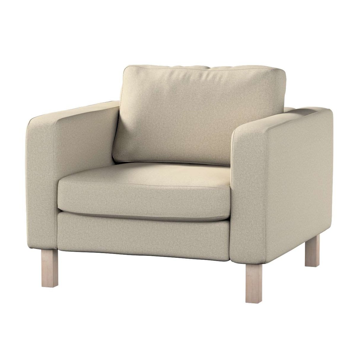 Dekoria pl pl Pokrowiec na fotel Karlstad krótki szaro-beżowy 89 x 89 x 64 cm Amsterdam 619-704-52
