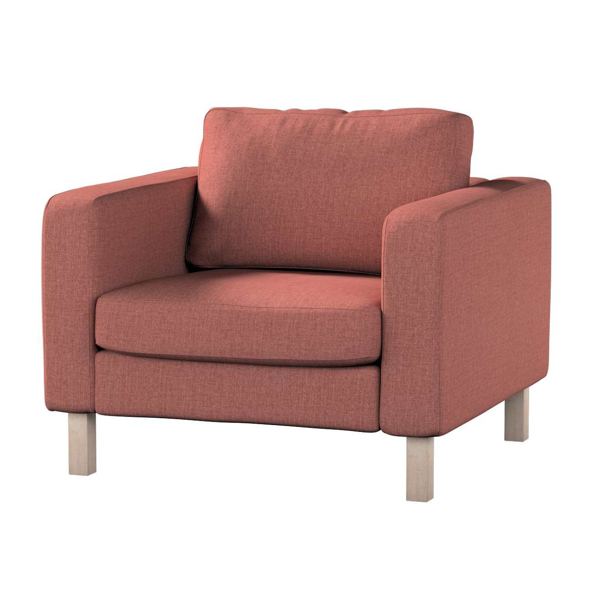 Dekoria pl pl Pokrowiec na fotel Karlstad krótki brązowo-koniakowy szenil 89 x 89 x 64 cm City 619-704-84