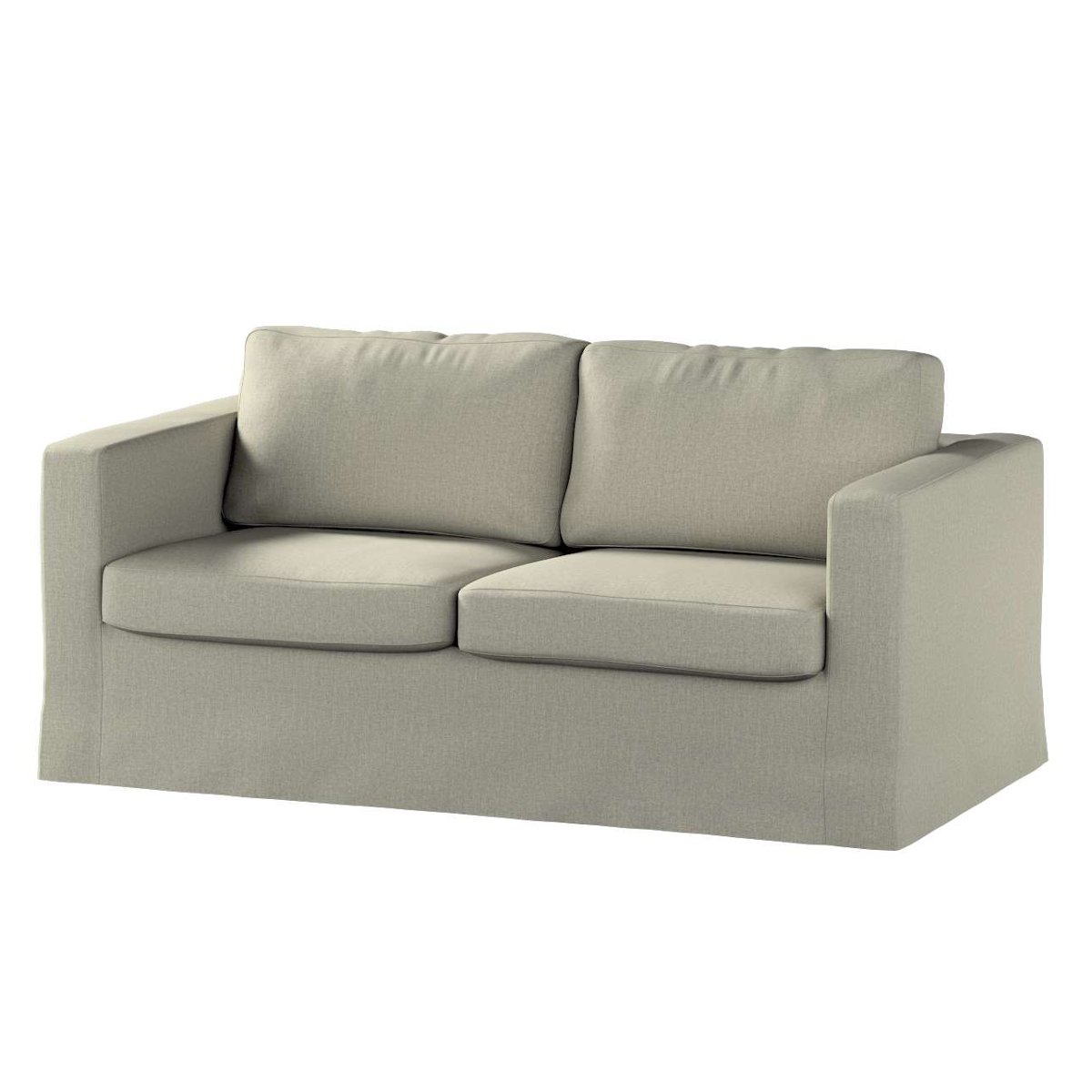 Dekoria pl pl Pokrowiec na sofę Karlstad 2-osobową nierozkładaną długi szaro-beżowy szenil 165 x 89 x 64 cm City 618-704-80