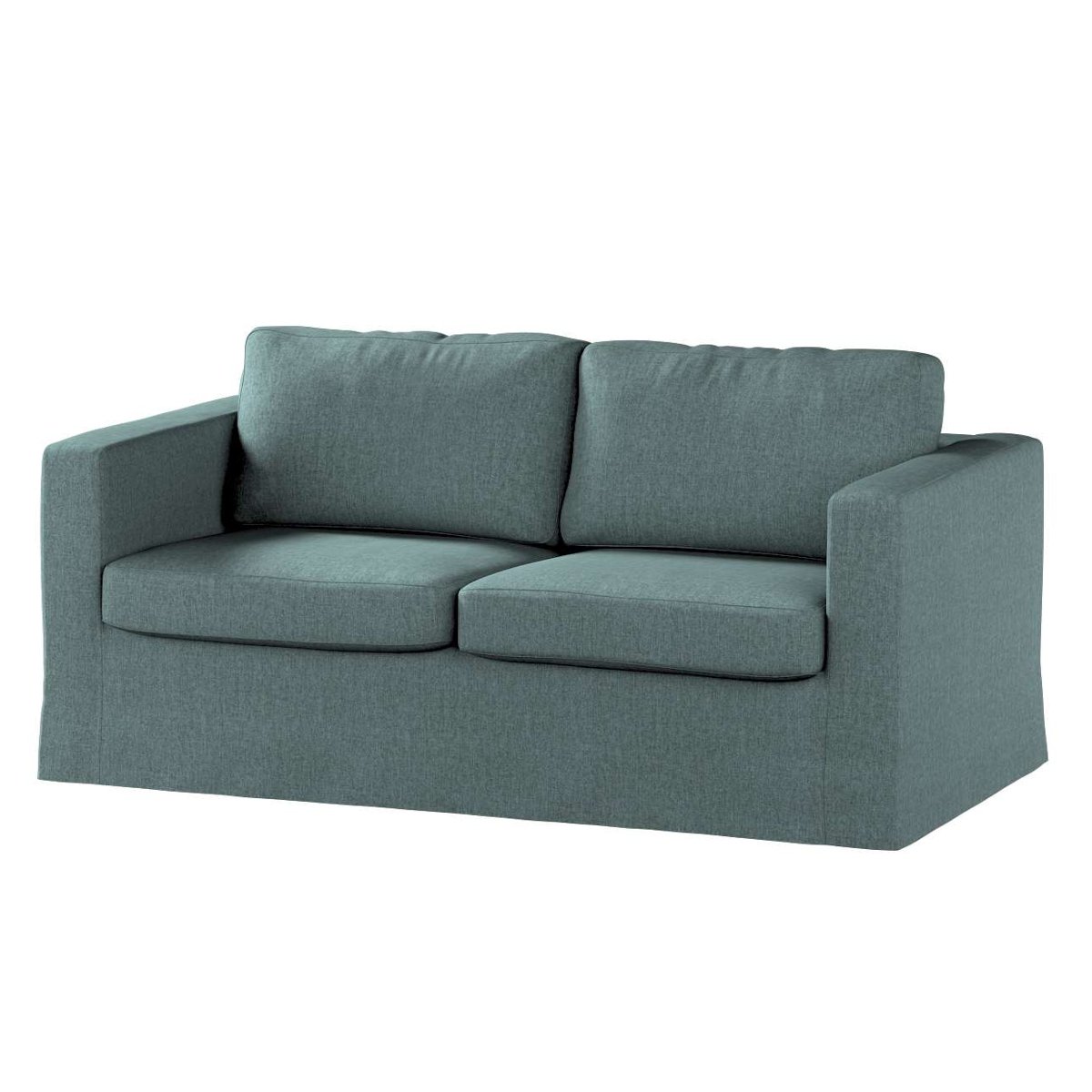 Dekoria pl pl Pokrowiec na sofę Karlstad 2-osobową nierozkładaną długi szary błękit szenil 165 x 89 x 64 cm City 618-704-88