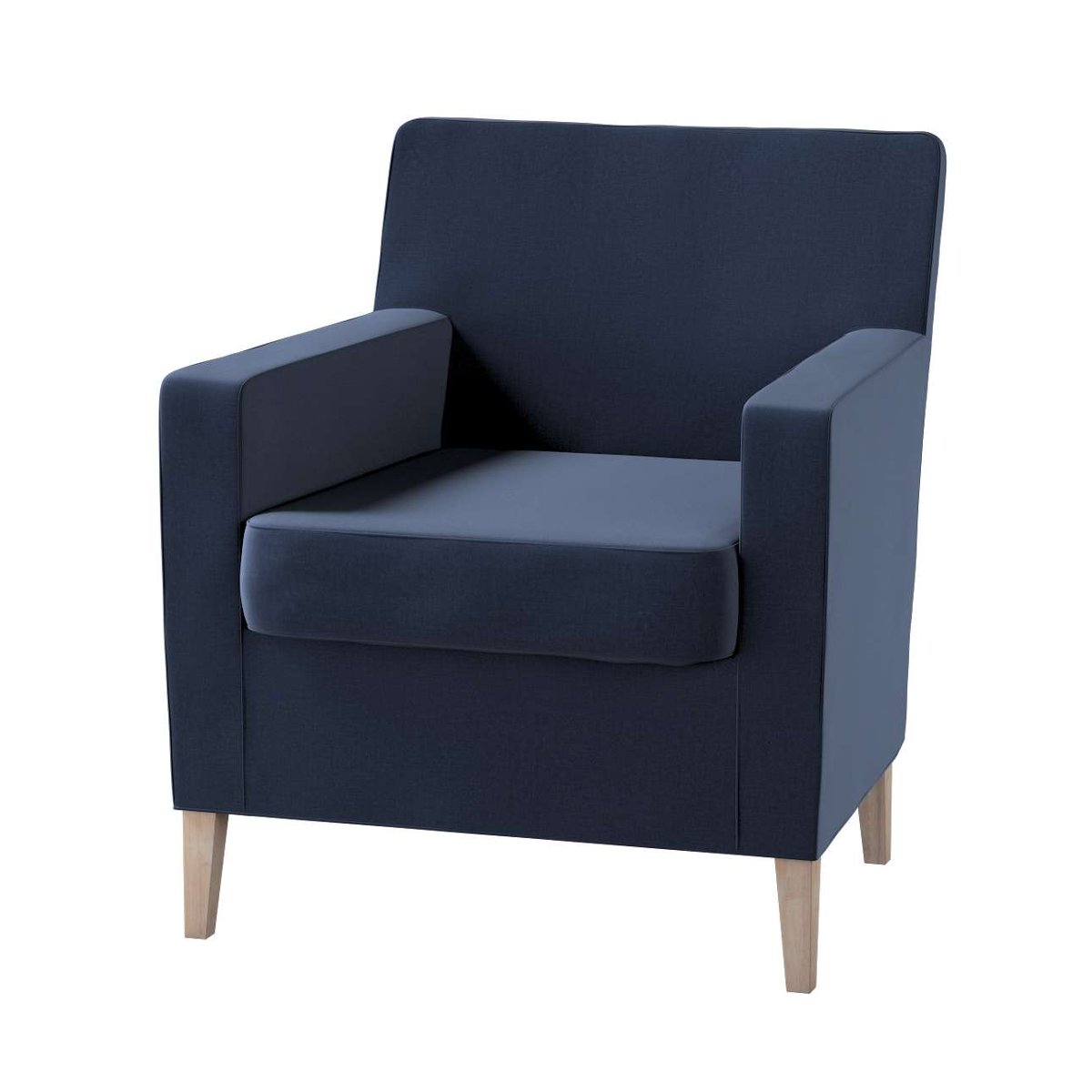 Dekoria pl pl Pokrowiec na fotel Karlstad granatowy welwet 61 x 56 x 80 cm Ingrid 621-705-39