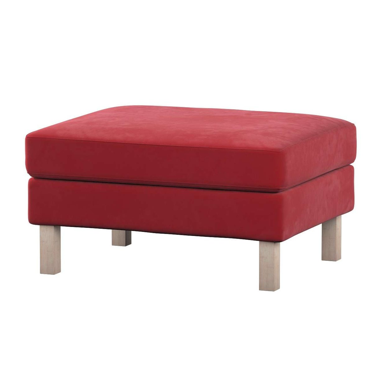 Dekoria pl pl Pokrowiec na podnóżek Karlstad intensywna czerwień 61 x 79 x 44 cm Velvet 622-704-15