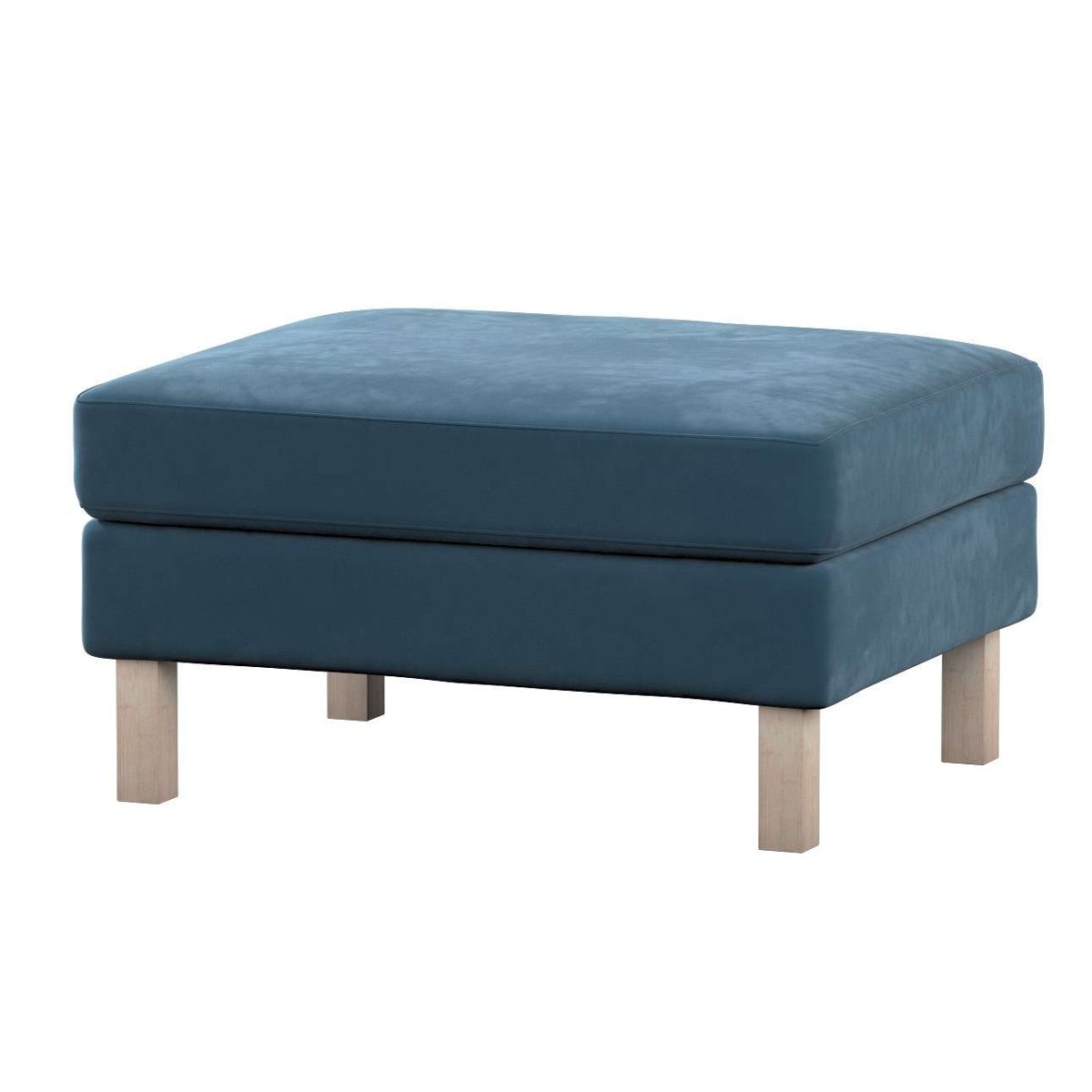 Dekoria pl pl Pokrowiec na podnóżek Karlstad pruski błękit 61 x 79 x 44 cm Velvet 622-704-16