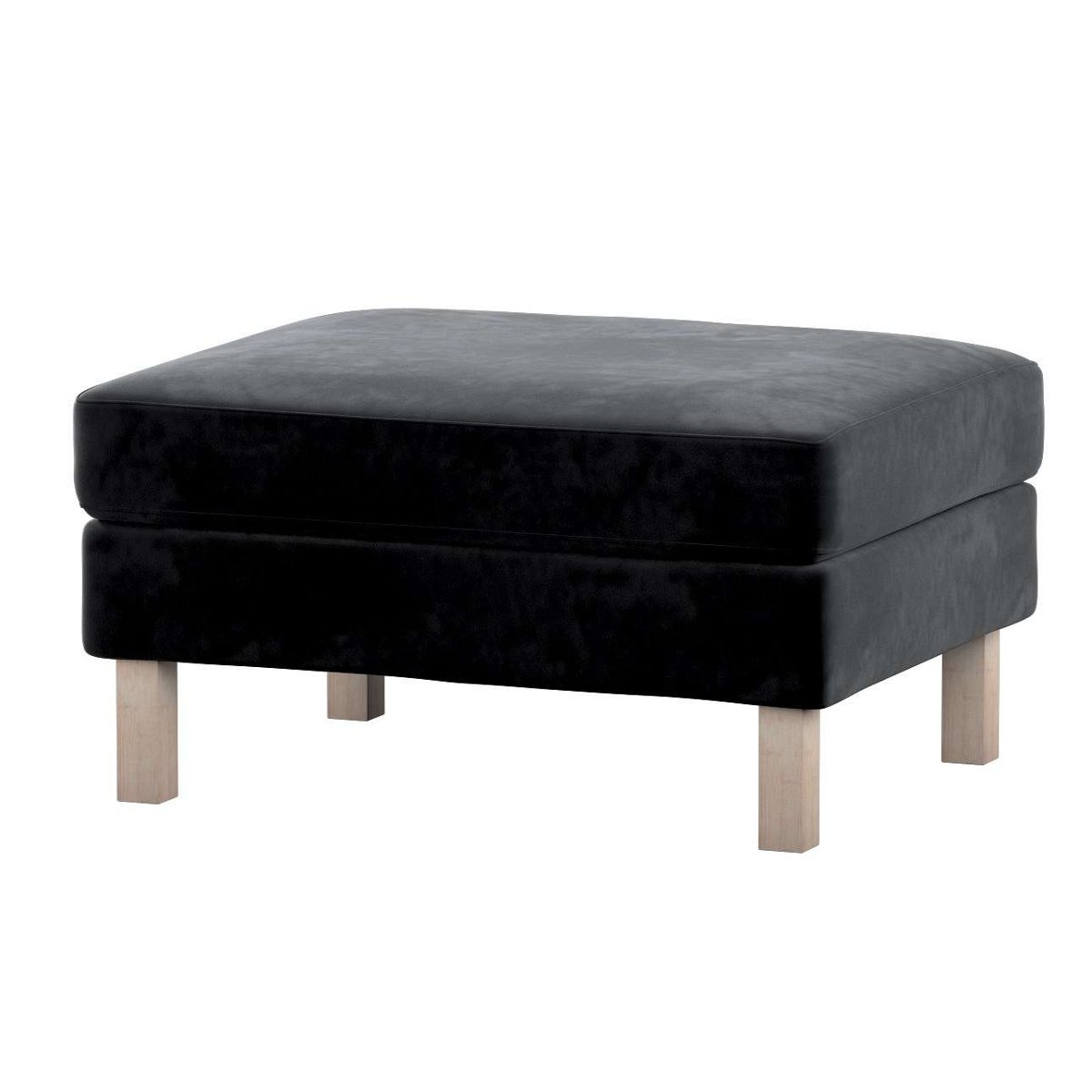 Dekoria pl pl Pokrowiec na podnóżek Karlstad głęboka czerń 61 x 79 x 44 cm Velvet 622-704-17