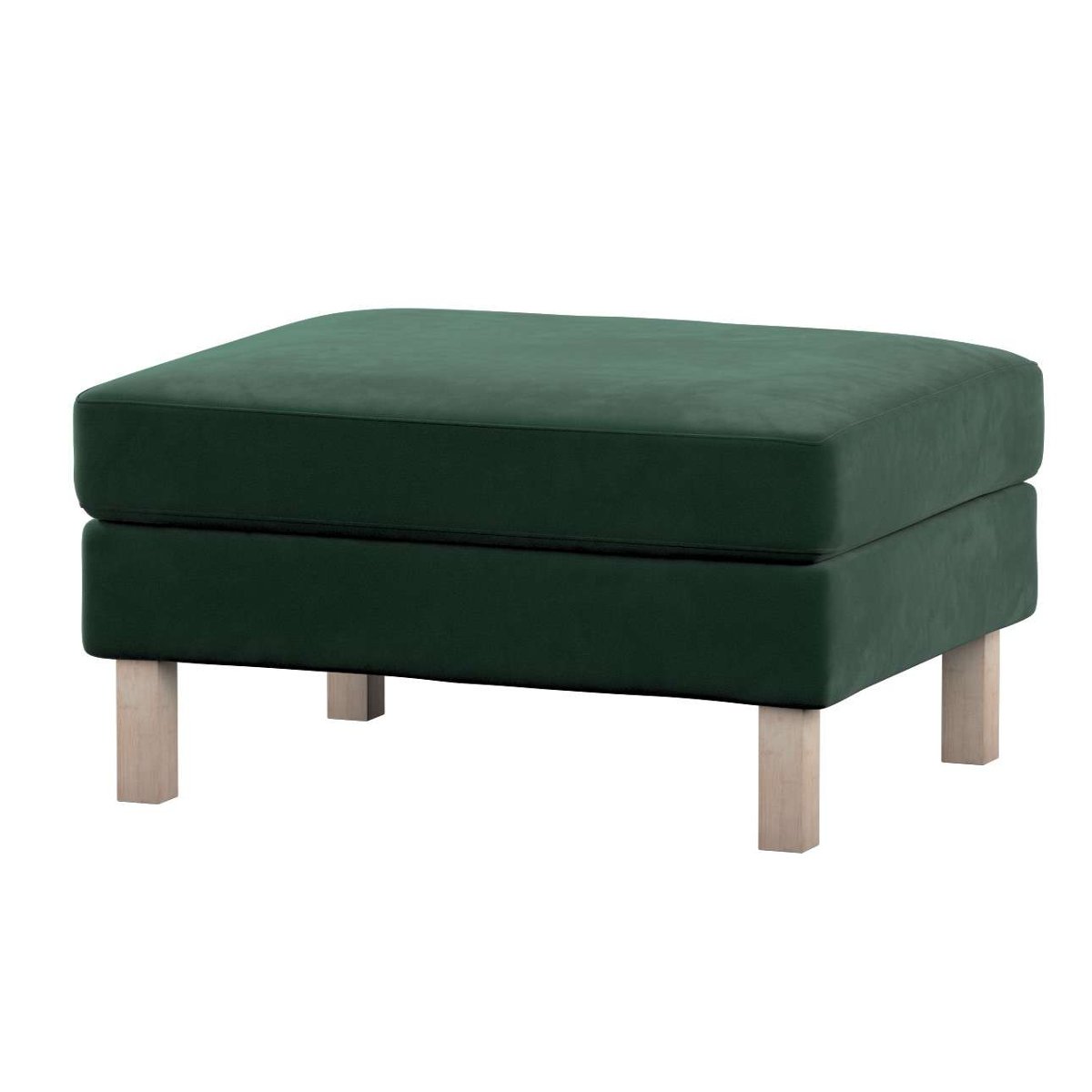 Dekoria pl pl Pokrowiec na podnóżek Karlstad ciemny zielony 61 x 79 x 44 cm Velvet 622-704-25