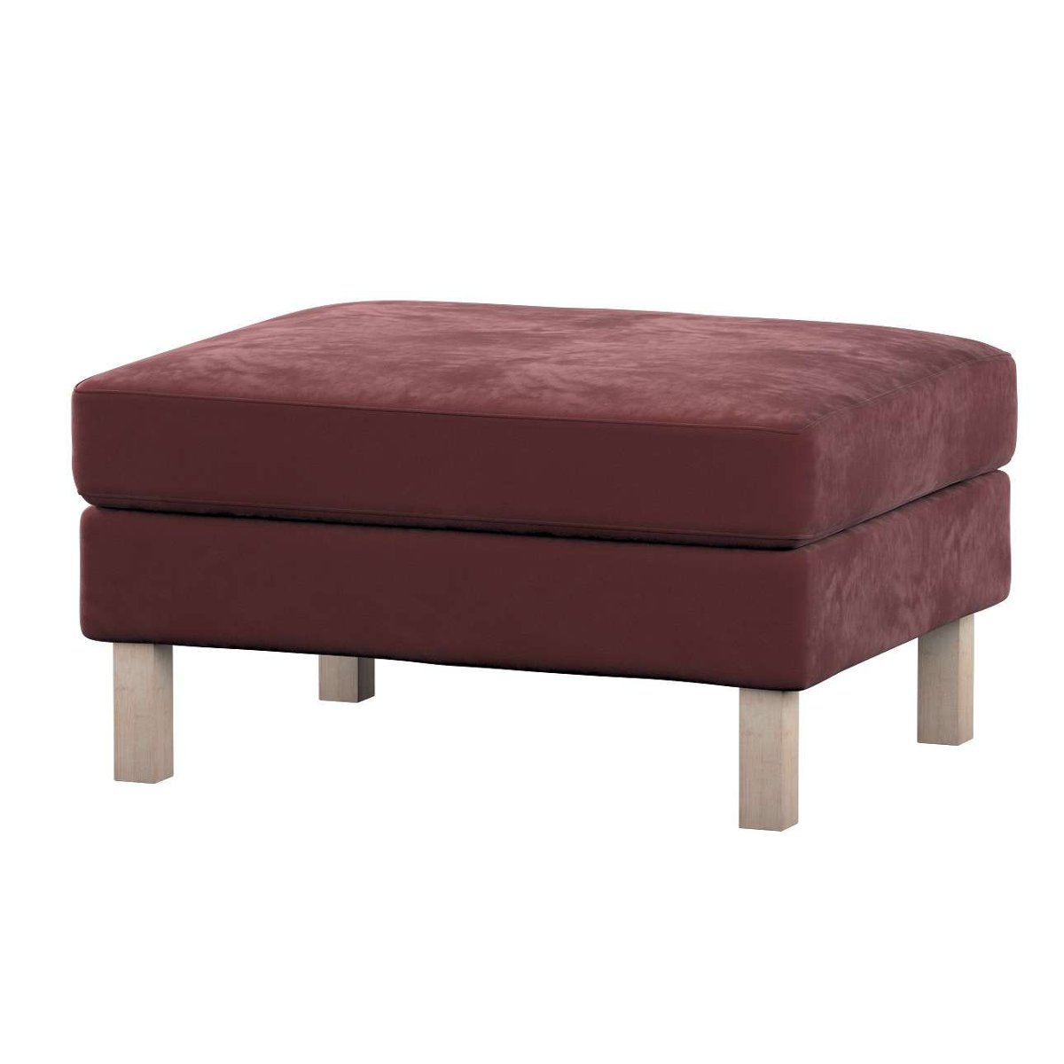 Dekoria pl pl Pokrowiec na podnóżek Karlstad bordowy 61 x 79 x 44 cm Velvet 622-704-26