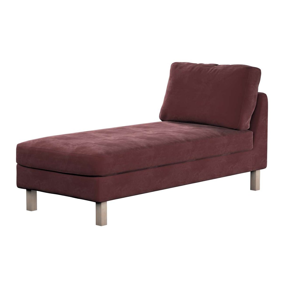 Dekoria pl pl Pokrowiec na szezlong Karlstad wolnostojący krótki bordowy 80 x 160 x 80 cm Velvet 732-704-26