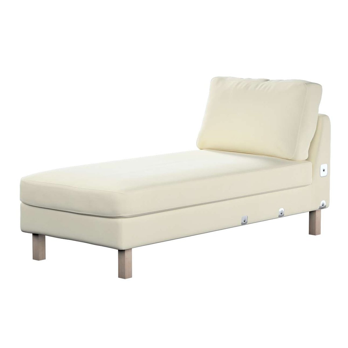 Dekoria pl pl Pokrowiec na szezlong Karlstad dostawka krótki śmietankowa biel 80 x 160 x 80 cm Velvet 733-704-10