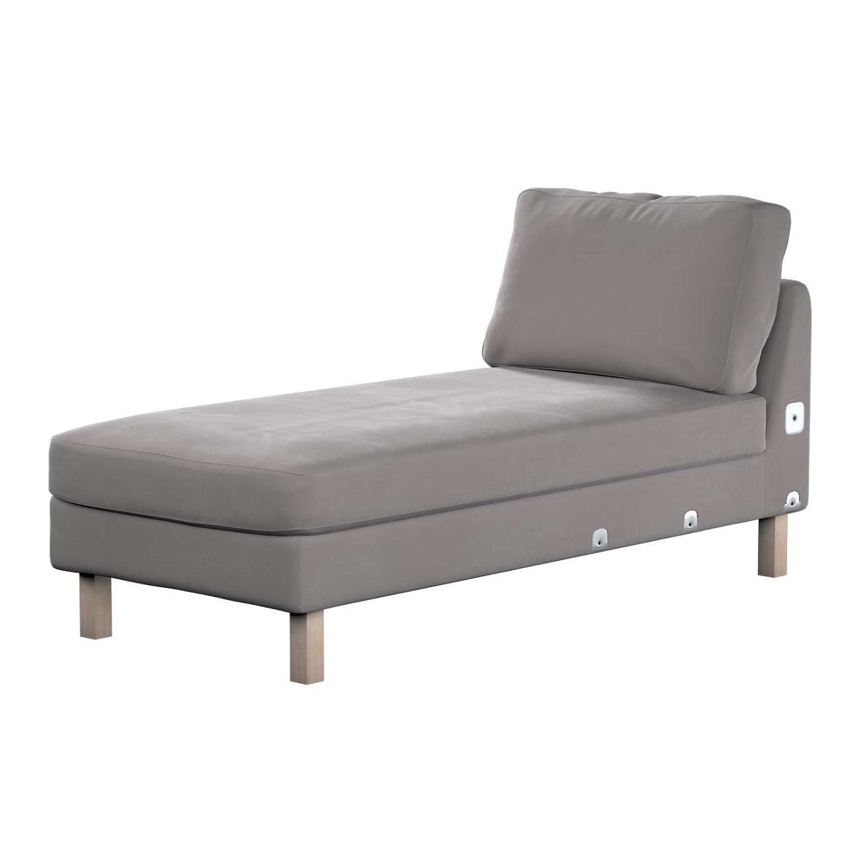 Dekoria pl pl Pokrowiec na szezlong Karlstad dostawka krótki gołębi szary 80 x 160 x 80 cm Velvet 733-704-11