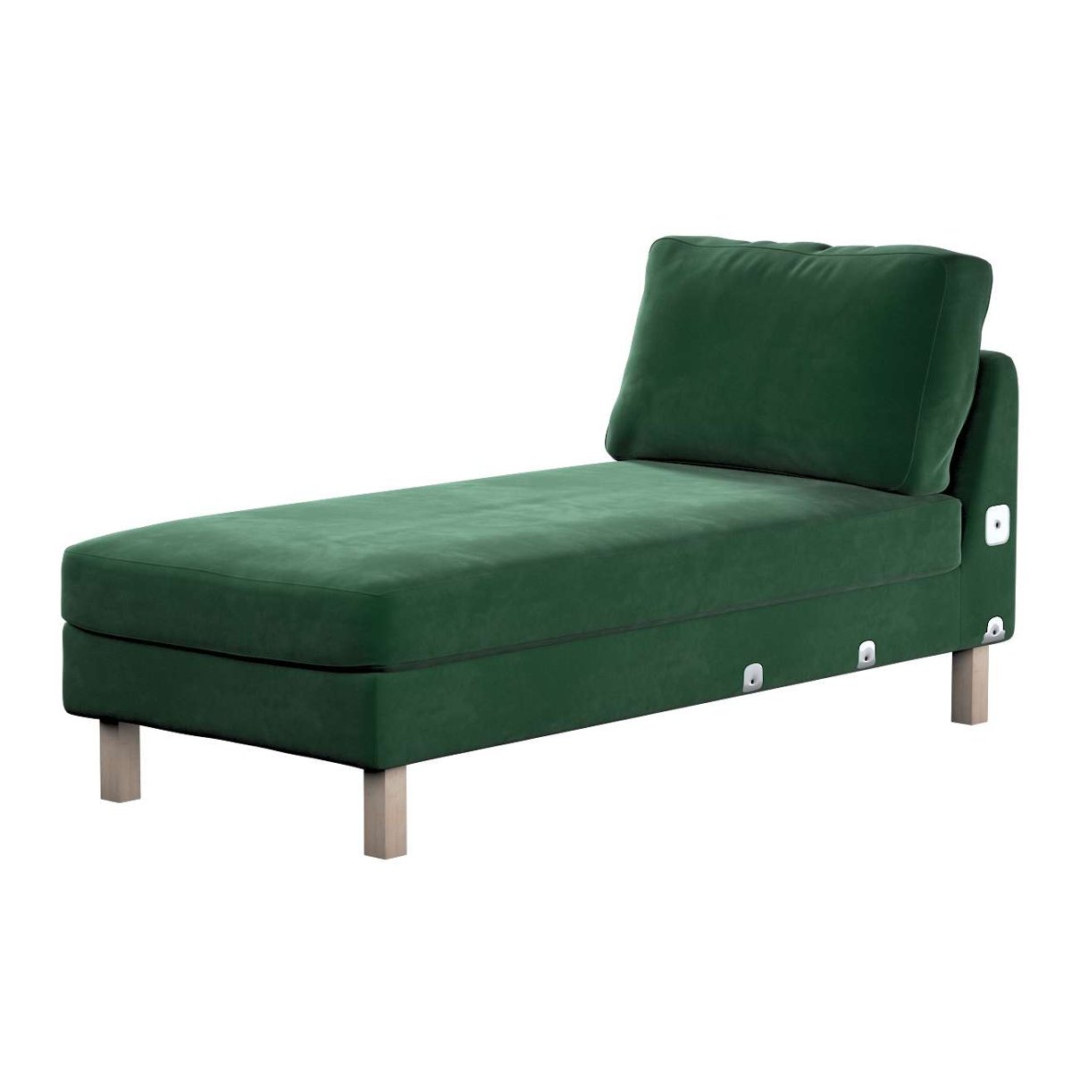 Dekoria pl pl Pokrowiec na szezlong Karlstad dostawka krótki butelkowa zieleń 80 x 160 x 80 cm Velvet 733-704-13