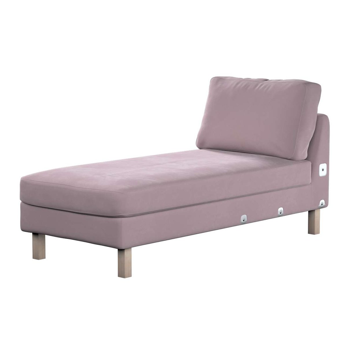 Dekoria pl pl Pokrowiec na szezlong Karlstad dostawka krótki zgaszony róż 80 x 160 x 80 cm Velvet 733-704-14