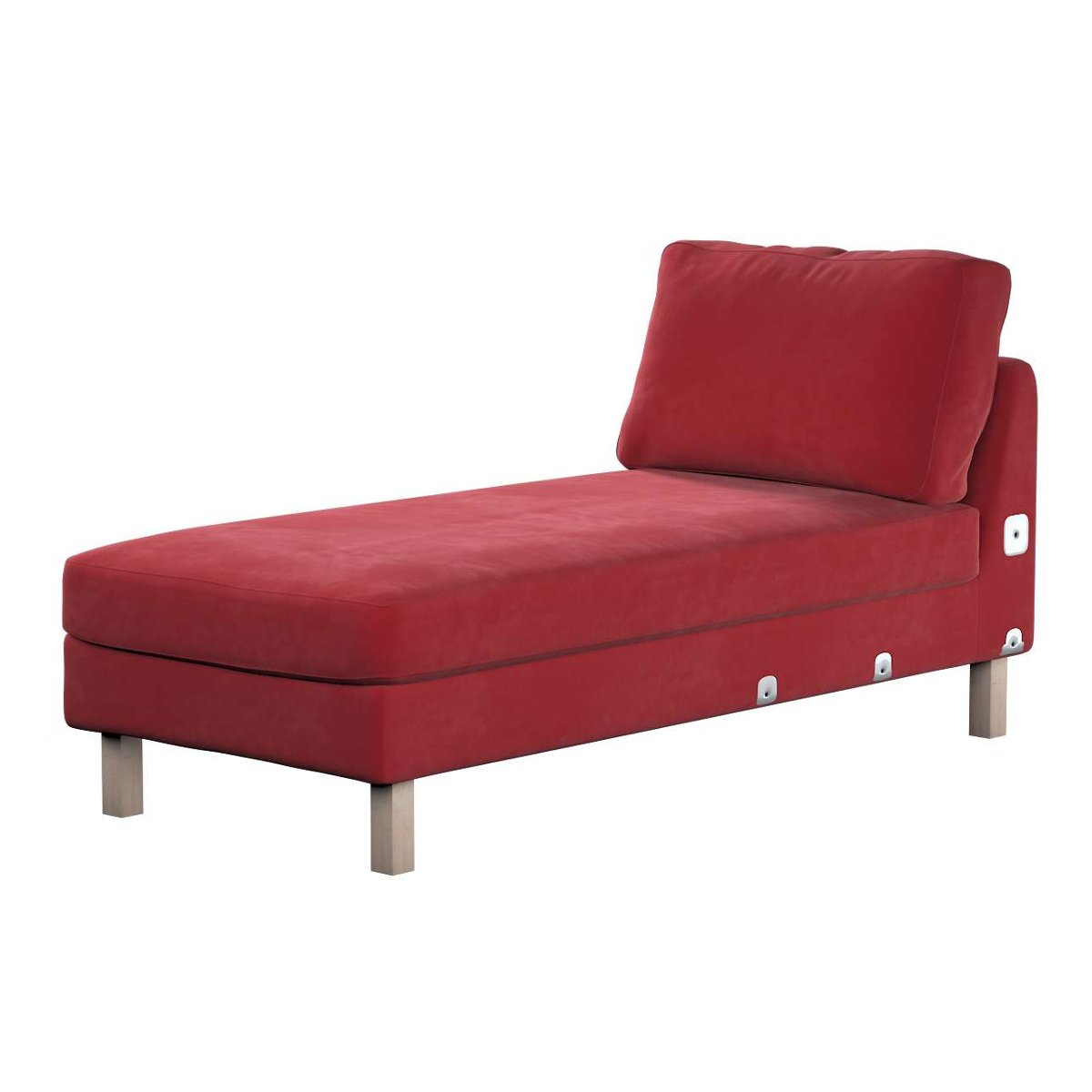 Dekoria pl pl Pokrowiec na szezlong Karlstad dostawka krótki intensywna czerwień 80 x 160 x 80 cm Velvet 733-704-15