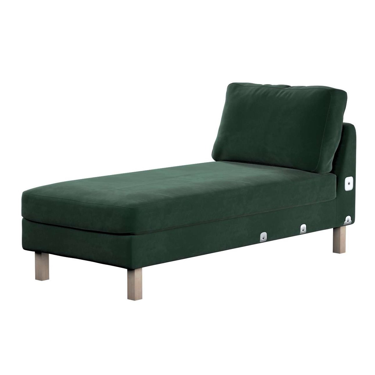 Dekoria pl pl Pokrowiec na szezlong Karlstad dostawka krótki ciemny zielony 80 x 160 x 80 cm Velvet 733-704-25