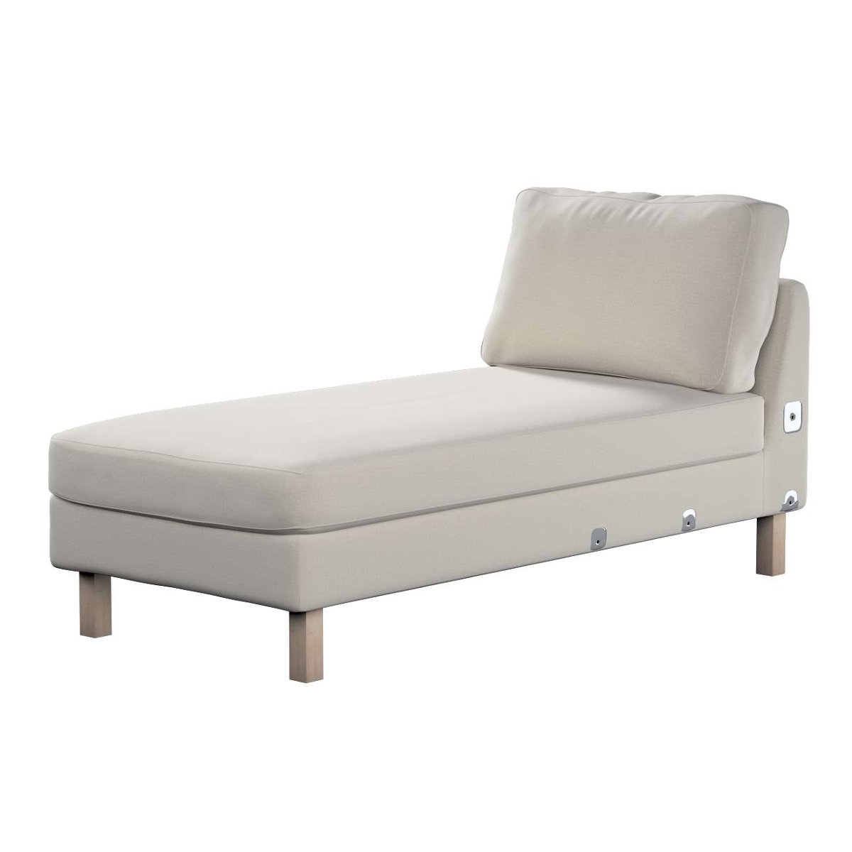 Dekoria pl pl Pokrowiec na szezlong Karlstad dostawka krótki jasno szary welwet 80 x 160 x 80 cm Ingrid 733-705-40