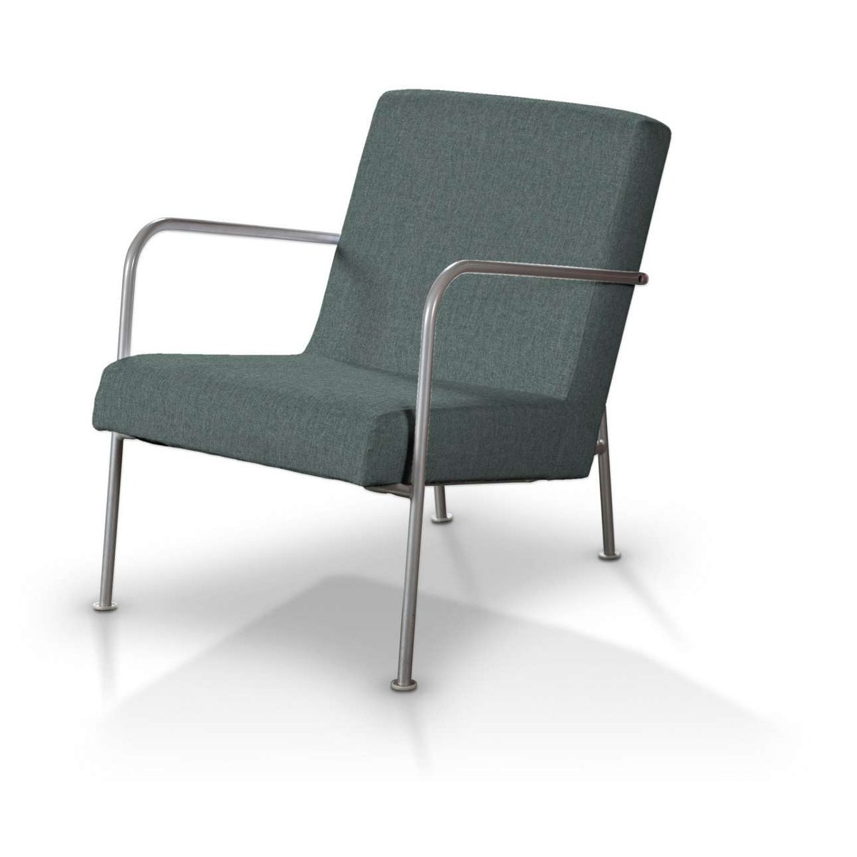 Dekoria pl pl Pokrowiec na fotel Ikea PS szary błękit szenil fotel Ikea PS City 671-704-88