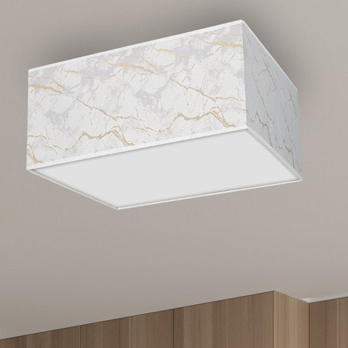 Milagro Lampa sufitowa SENSO White/Gold kwadrat 400mm 2xE27 MLP7303