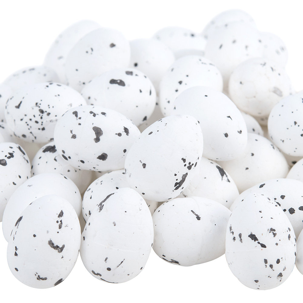 Jajka Styropianowe Nakrapiane 2,5Cm Białe 50Szt