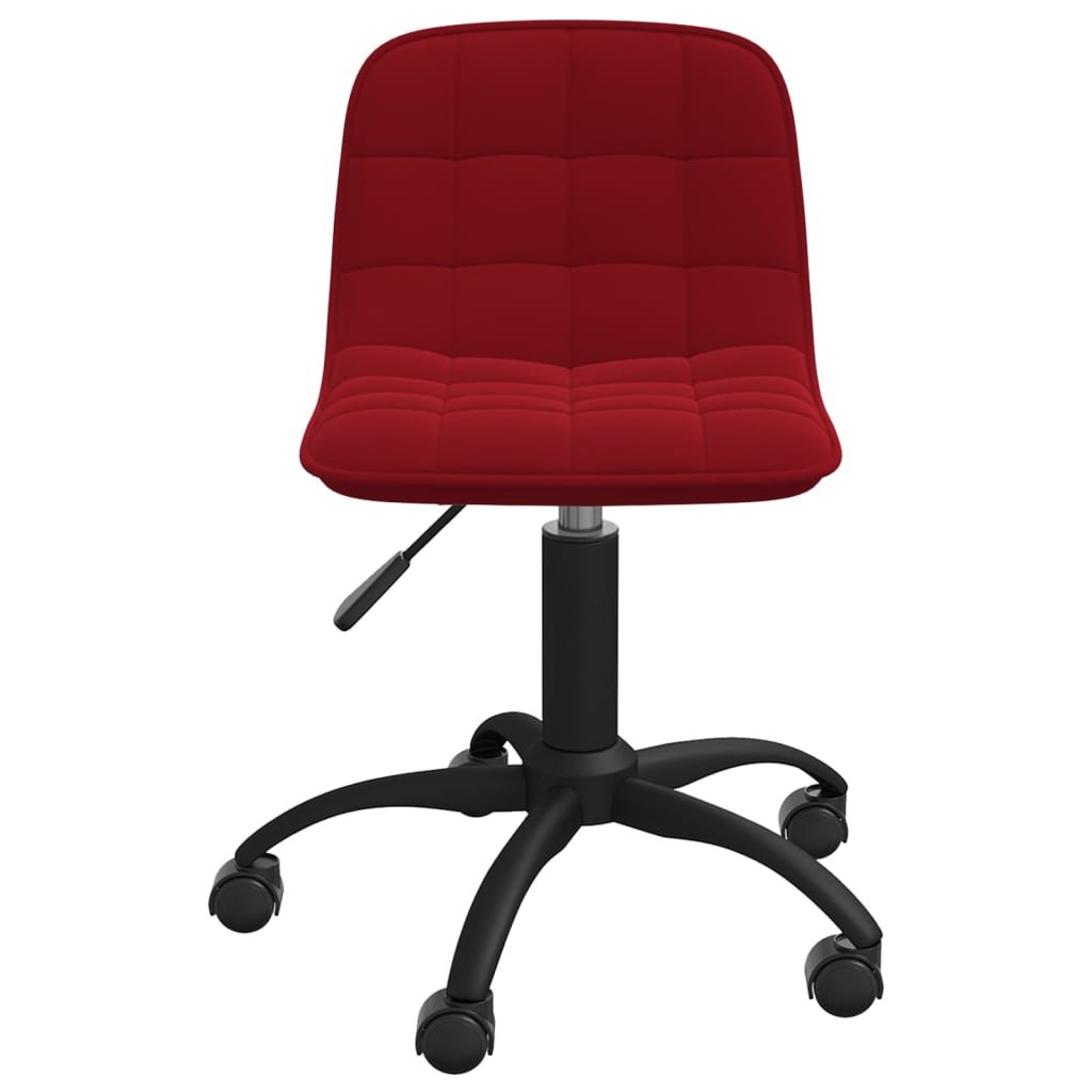 vidaXL Obrotowe krzesło biurowe winna czerwień obite aksamitem 3090031