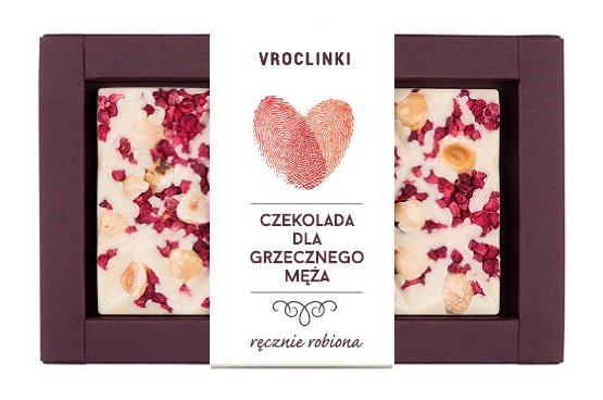 Czekolada Biała Z Malinami I Orzechami Laskowymi Dla Grzecznego Męża