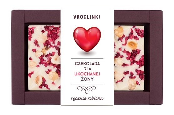 Czekolada Biała Z Malinami I Orzechami Laskowymi Dla Ukochanej Żony