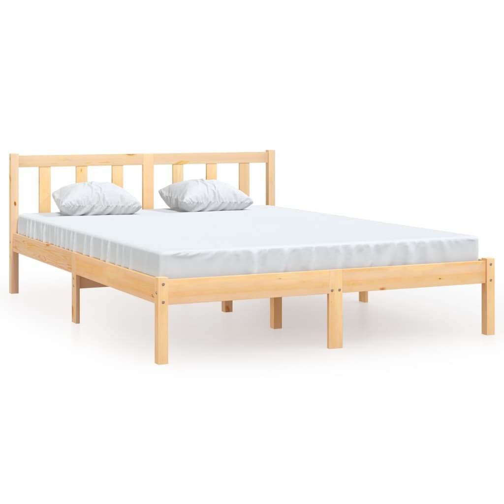 vidaXL Rama łóżka z litego drewna sosnowego 140 x 200 cm 810082