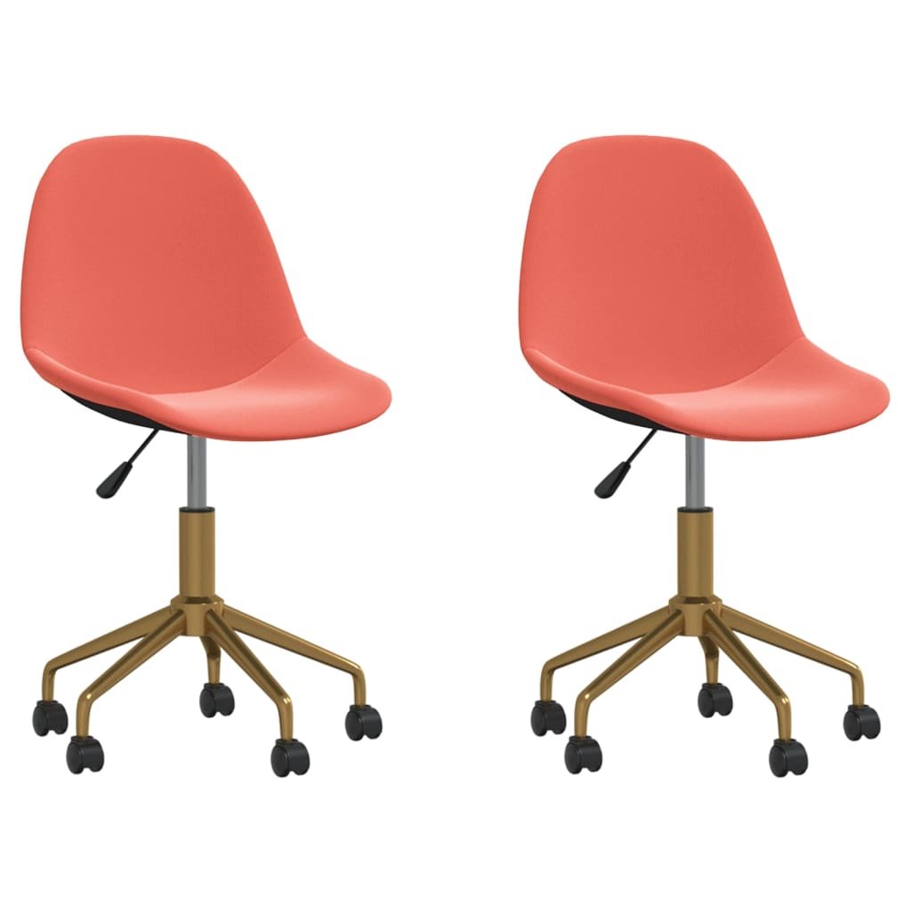 vidaXL Obrotowe krzesła stołowe 2 szt. różowe obite aksamitem 333500