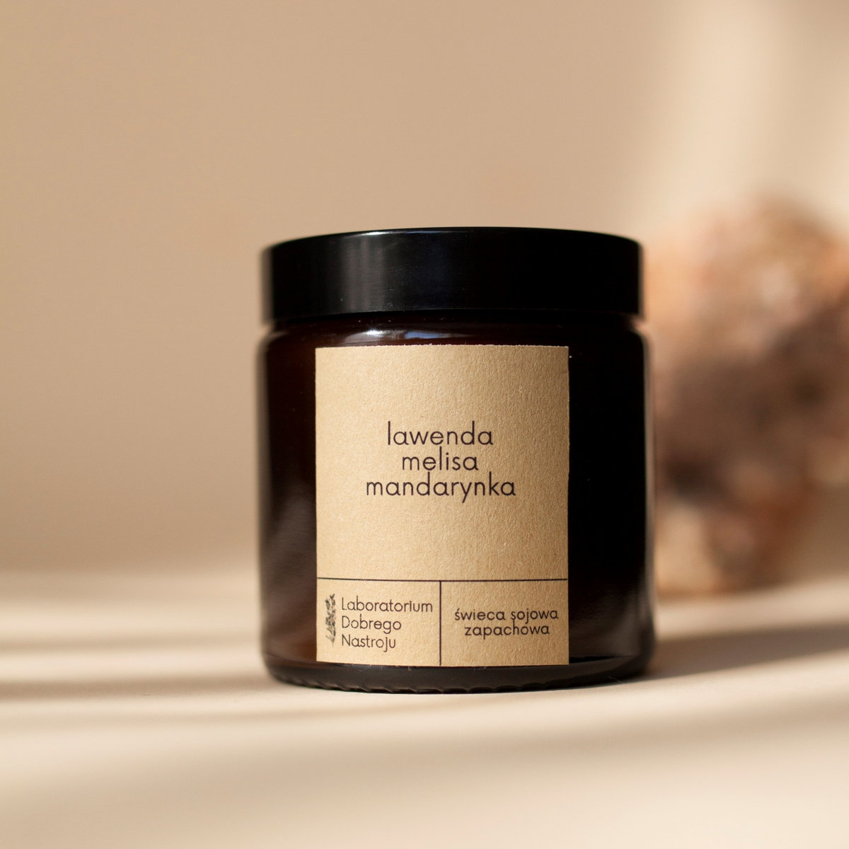 Laboratorium Dobrego Nastroju, Świeca Sojowa: Lawenda-Melisa-Mandarynka, 120 ml