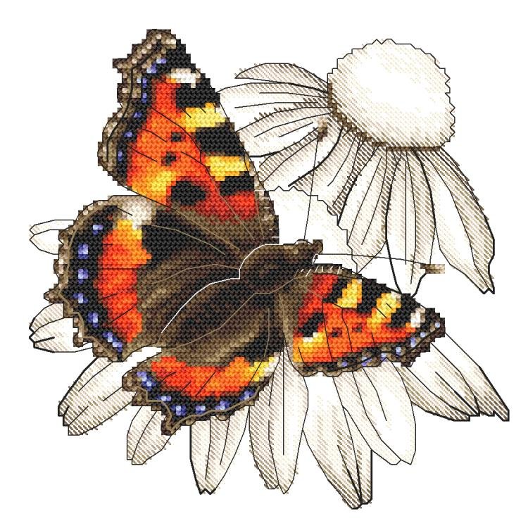 Zestaw Do Haftu - Motyl I Kwiat Jeżówki